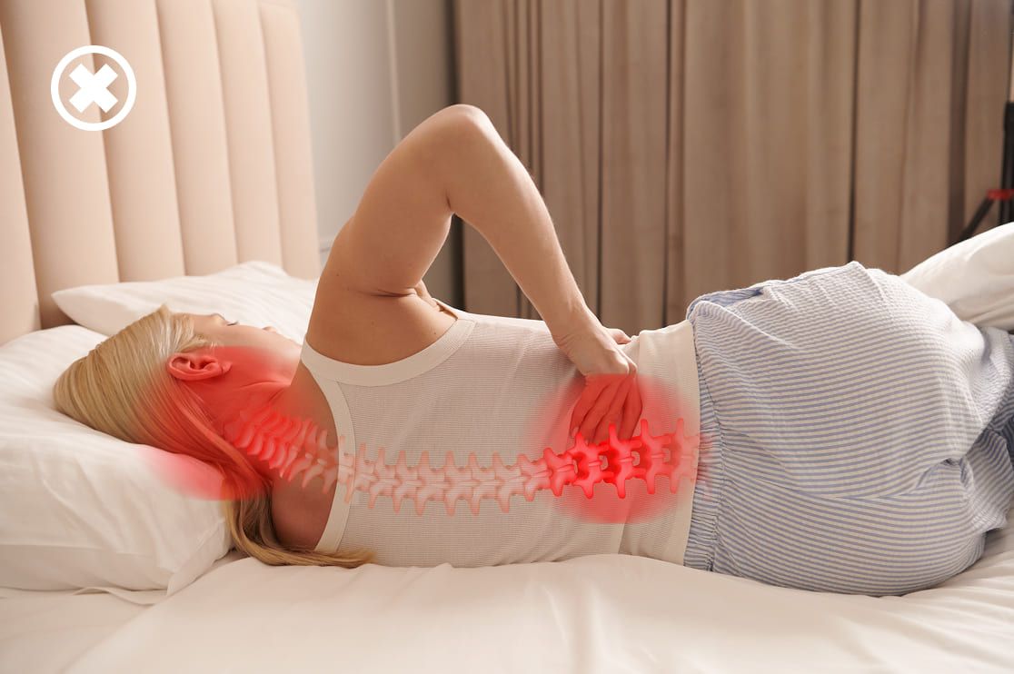Bad sleep posture without Derila
